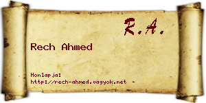 Rech Ahmed névjegykártya